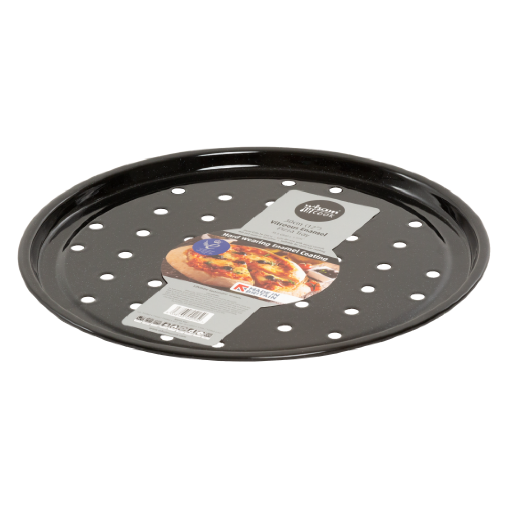 Bakeware Wham Black Vitreous Enamel Round Pizza Oven Tray,